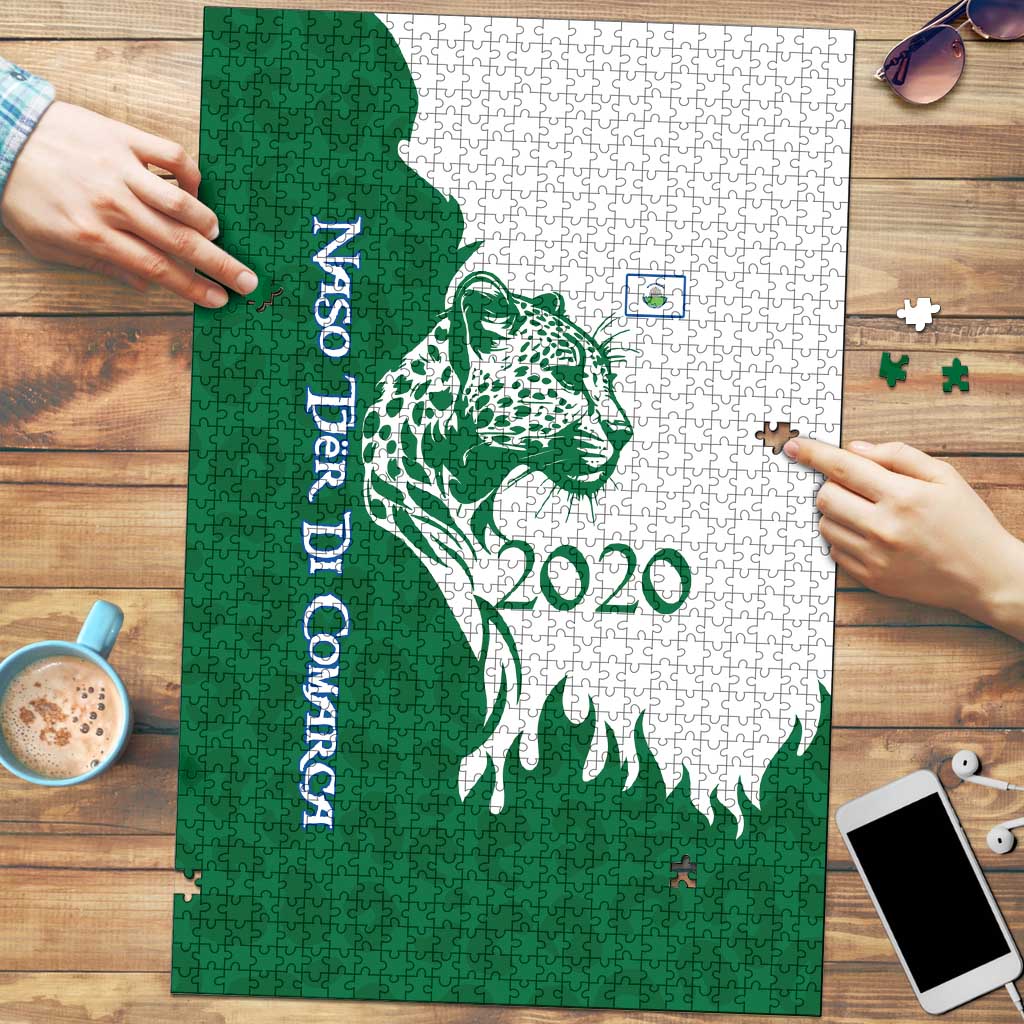 Indigenous Regions of Panama Naso Tjer Di Comarca Puzzle with Jaguar Graphic and Green White Territory and Life 2020 - Wonder Print Shop