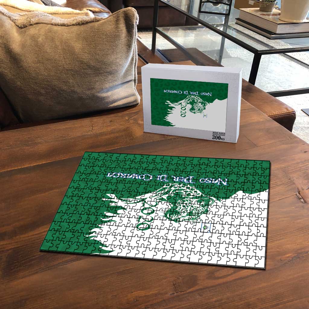 Indigenous Regions of Panama Naso Tjer Di Comarca Puzzle with Jaguar Graphic and Green White Territory and Life 2020 - Wonder Print Shop