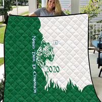 Indigenous Regions of Panama Naso Tjer Di Comarca Quilt with Jaguar Graphic and Green White Territory and Life 2020 - Wonder Print Shop