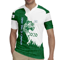 Indigenous Regions of Panama Naso Tjer Di Comarca Rugby Jersey with Jaguar Graphic and Green White Territory and Life 2020 - Wonder Print Shop