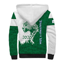 Indigenous Regions of Panama Naso Tjer Di Comarca Sherpa Hoodie with Jaguar Graphic and Green White Territory and Life 2020 - Wonder Print Shop