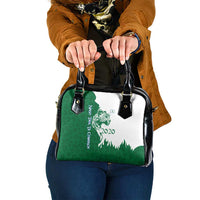 Indigenous Regions of Panama Naso Tjer Di Comarca Shoulder Handbag with Jaguar Graphic and Green White Territory and Life 2020 - Wonder Print Shop