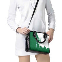 Indigenous Regions of Panama Naso Tjer Di Comarca Shoulder Handbag with Jaguar Graphic and Green White Territory and Life 2020 - Wonder Print Shop