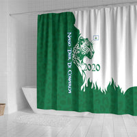 Indigenous Regions of Panama Naso Tjer Di Comarca Shower Curtain with Jaguar Graphic and Green White Territory and Life 2020 - Wonder Print Shop