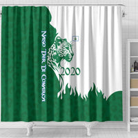 Indigenous Regions of Panama Naso Tjer Di Comarca Shower Curtain with Jaguar Graphic and Green White Territory and Life 2020 - Wonder Print Shop