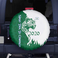 Indigenous Regions of Panama Naso Tjer Di Comarca Spare Tire Cover with Jaguar Graphic and Green White Territory and Life 2020 - Wonder Print Shop