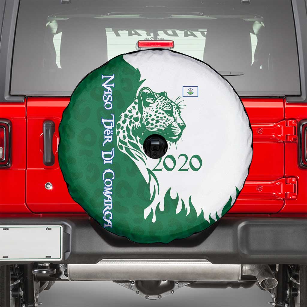 Indigenous Regions of Panama Naso Tjer Di Comarca Spare Tire Cover with Jaguar Graphic and Green White Territory and Life 2020 - Wonder Print Shop