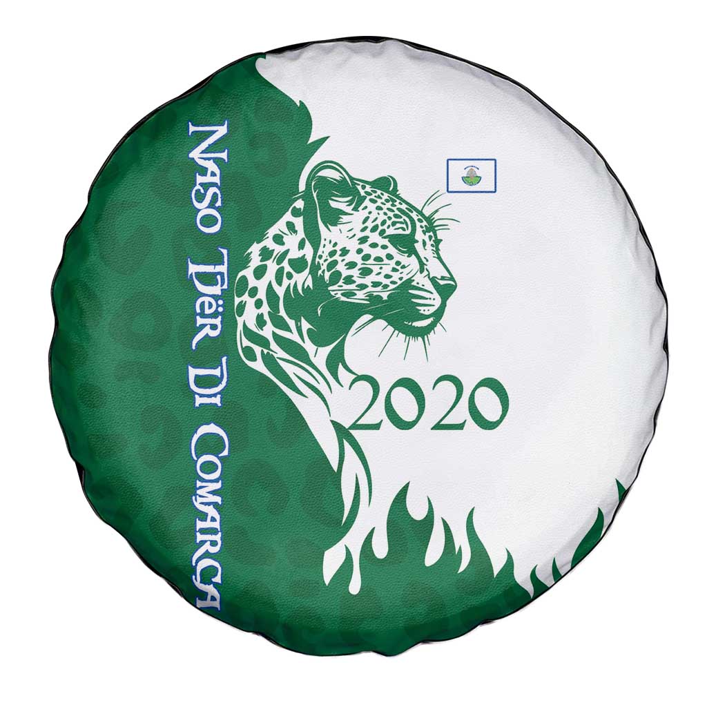 Indigenous Regions of Panama Naso Tjer Di Comarca Spare Tire Cover with Jaguar Graphic and Green White Territory and Life 2020 - Wonder Print Shop