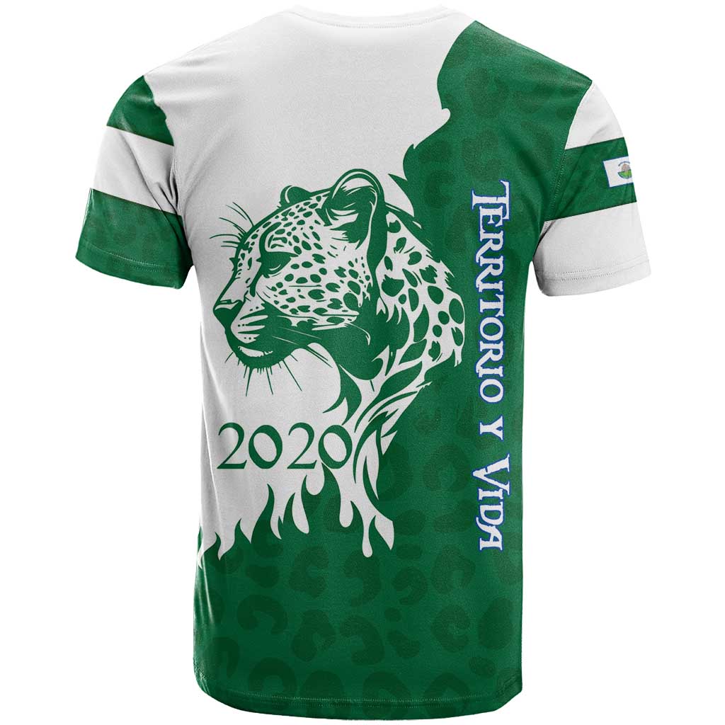 Indigenous Regions of Panama Naso Tjer Di Comarca T Shirt with Jaguar Graphic and Green White Territory and Life 2020 - Wonder Print Shop