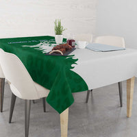 Indigenous Regions of Panama Naso Tjer Di Comarca Tablecloth with Jaguar Graphic and Green White Territory and Life 2020 - Wonder Print Shop