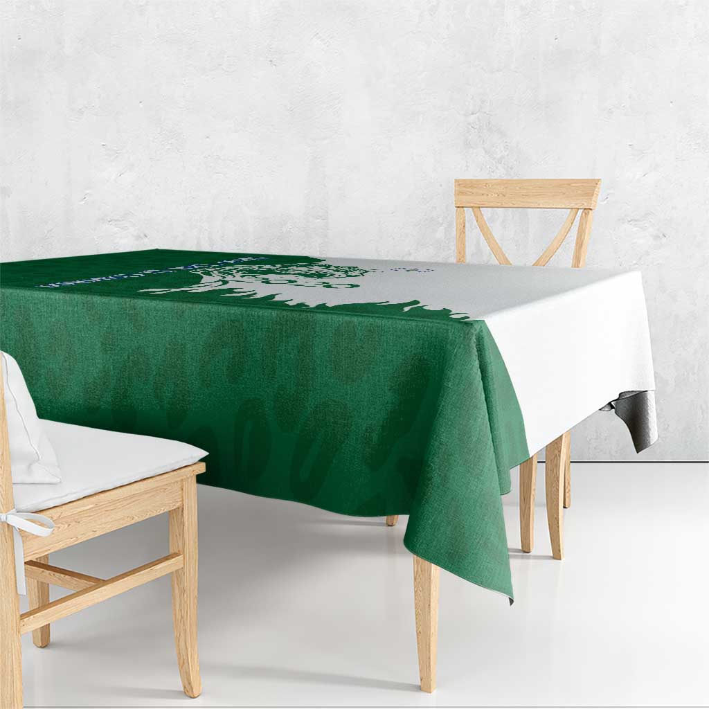 Indigenous Regions of Panama Naso Tjer Di Comarca Tablecloth with Jaguar Graphic and Green White Territory and Life 2020 - Wonder Print Shop