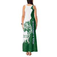 Indigenous Regions of Panama Naso Tjer Di Comarca Tank Maxi Dress with Jaguar Graphic and Green White Territory and Life 2020 - Wonder Print Shop