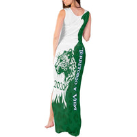 Indigenous Regions of Panama Naso Tjer Di Comarca Tank Maxi Dress with Jaguar Graphic and Green White Territory and Life 2020 - Wonder Print Shop