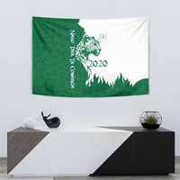 Indigenous Regions of Panama Naso Tjer Di Comarca Tapestry with Jaguar Graphic and Green White Territory and Life 2020 - Wonder Print Shop