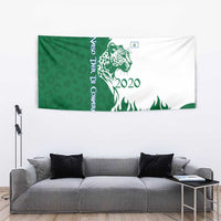Indigenous Regions of Panama Naso Tjer Di Comarca Tapestry with Jaguar Graphic and Green White Territory and Life 2020 - Wonder Print Shop
