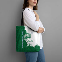 Indigenous Regions of Panama Naso Tjer Di Comarca Tote Bag with Jaguar Graphic and Green White Territory and Life 2020 - Wonder Print Shop