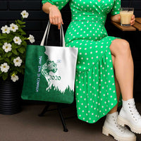 Indigenous Regions of Panama Naso Tjer Di Comarca Tote Bag with Jaguar Graphic and Green White Territory and Life 2020 - Wonder Print Shop