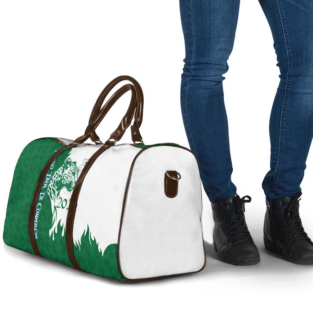 Indigenous Regions of Panama Naso Tjer Di Comarca Travel Bag with Jaguar Graphic and Green White Territory and Life 2020 - Wonder Print Shop