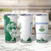 Indigenous Regions of Panama Naso Tjer Di Comarca Tumbler Cup with Jaguar Graphic and Green White Territory and Life 2020 - Wonder Print Shop
