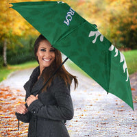 Indigenous Regions of Panama Naso Tjer Di Comarca Umbrella with Jaguar Graphic and Green White Territory and Life 2020 - Wonder Print Shop