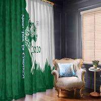 Indigenous Regions of Panama Naso Tjer Di Comarca Window Curtain with Jaguar Graphic and Green White Territory and Life 2020 - Wonder Print Shop