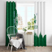 Indigenous Regions of Panama Naso Tjer Di Comarca Window Curtain with Jaguar Graphic and Green White Territory and Life 2020 - Wonder Print Shop