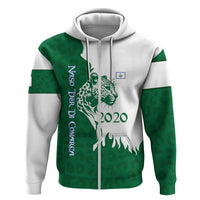 Indigenous Regions of Panama Naso Tjer Di Comarca Zip Hoodie with Jaguar Graphic and Green White Territory and Life 2020 - Wonder Print Shop