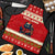 Iceland Christmas Apron with Red Snowflake Pattern Yule Cat and National Coat of Arms Motif - Wonder Print Shop