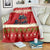 Iceland Christmas Blanket with Red Snowflake Pattern Yule Cat and National Coat of Arms Motif - Wonder Print Shop