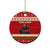 Iceland Christmas Ceramic Ornament with Red Snowflake Pattern Yule Cat and National Coat of Arms Motif - Wonder Print Shop