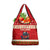 Iceland Christmas Grocery Bag with Red Snowflake Pattern Yule Cat and National Coat of Arms Motif - Wonder Print Shop