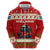 Iceland Christmas Hoodie with Red Snowflake Pattern Yule Cat and National Coat of Arms Motif - Wonder Print Shop