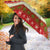 Iceland Christmas Umbrella with Red Snowflake Pattern Yule Cat and National Coat of Arms Motif - Wonder Print Shop