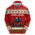 Iceland Christmas Zip Hoodie with Red Snowflake Pattern Yule Cat and National Coat of Arms Motif - Wonder Print Shop