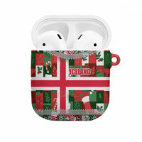 Iceland Christmas AirPods Case with Green & Red Candy Cane Pattern Santa Claus and National Flag Motif - Wonder Print Shop