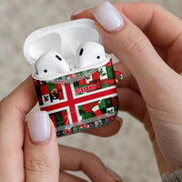 Iceland Christmas AirPods Case with Green & Red Candy Cane Pattern Santa Claus and National Flag Motif - Wonder Print Shop