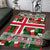 Iceland Christmas Area Rug with Green & Red Candy Cane Pattern Santa Claus and National Flag Motif - Wonder Print Shop
