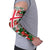 Iceland Christmas Arm Sleeves with Green & Red Candy Cane Pattern Santa Claus and National Flag Motif - Wonder Print Shop
