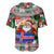 Iceland Christmas Baseball Jersey with Green & Red Candy Cane Pattern Santa Claus and National Flag Motif - Wonder Print Shop