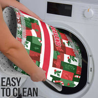 Iceland Christmas Bathroom Set with Green & Red Candy Cane Pattern Santa Claus and National Flag Motif - Wonder Print Shop