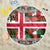Iceland Christmas Beach Blanket with Green & Red Candy Cane Pattern Santa Claus and National Flag Motif - Wonder Print Shop