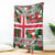 Iceland Christmas Blanket with Green & Red Candy Cane Pattern Santa Claus and National Flag Motif - Wonder Print Shop