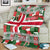 Iceland Christmas Blanket with Green & Red Candy Cane Pattern Santa Claus and National Flag Motif - Wonder Print Shop