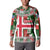 Iceland Christmas Button Sweatshirt with Green & Red Candy Cane Pattern Santa Claus and National Flag Motif - Wonder Print Shop