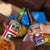 Iceland Christmas 4 in 1 Can Cooler Tumbler with Green & Red Candy Cane Pattern Santa Claus and National Flag Motif - Wonder Print Shop