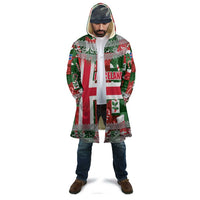 Iceland Christmas Cloak with Green & Red Candy Cane Pattern Santa Claus and National Flag Motif - Wonder Print Shop