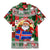 Iceland Christmas Family Matching Mermaid Dress and Hawaiian Shirt with Green & Red Candy Cane Pattern Santa Claus and National Flag Motif - Wonder Print Shop