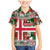 Iceland Christmas Family Matching Mermaid Dress and Hawaiian Shirt with Green & Red Candy Cane Pattern Santa Claus and National Flag Motif - Wonder Print Shop