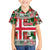 Iceland Christmas Family Matching Off The Shoulder Long Sleeve Dress and Hawaiian Shirt with Green & Red Candy Cane Pattern Santa Claus and National Flag Motif - Wonder Print Shop