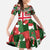 Iceland Christmas Family Matching Off Shoulder Maxi Dress and Hawaiian Shirt with Green & Red Candy Cane Pattern Santa Claus and National Flag Motif - Wonder Print Shop